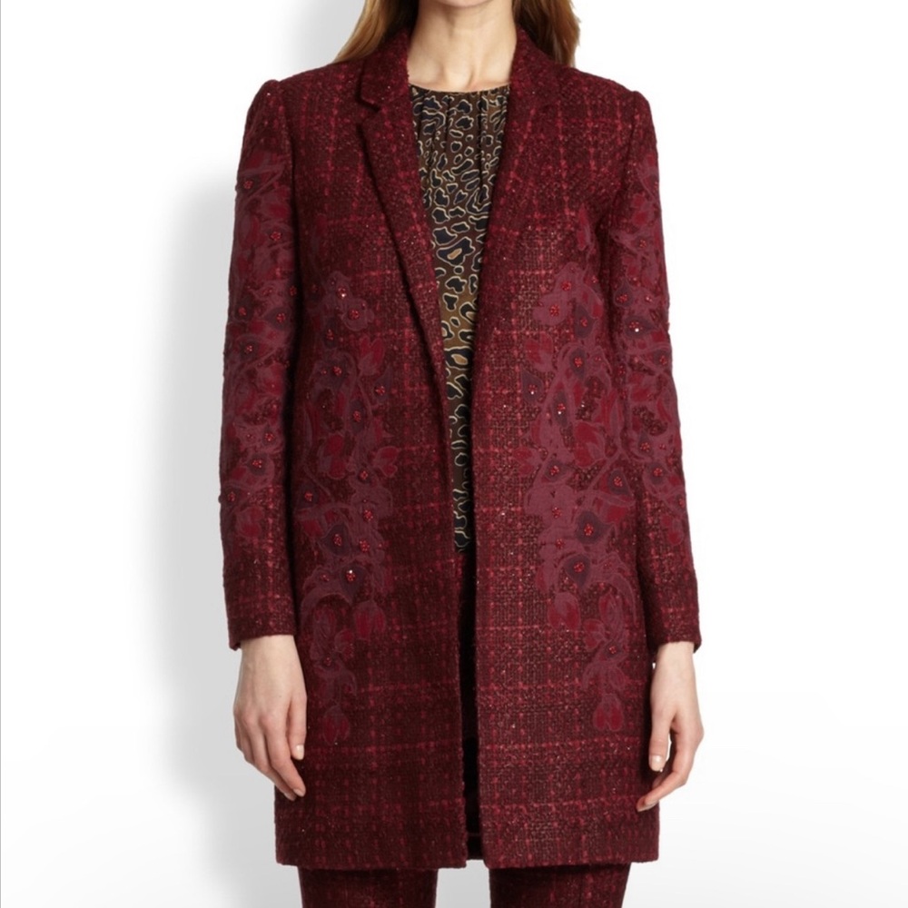 Tory Burch Patsy Metallic Tweed Coat size 2, perfect condition